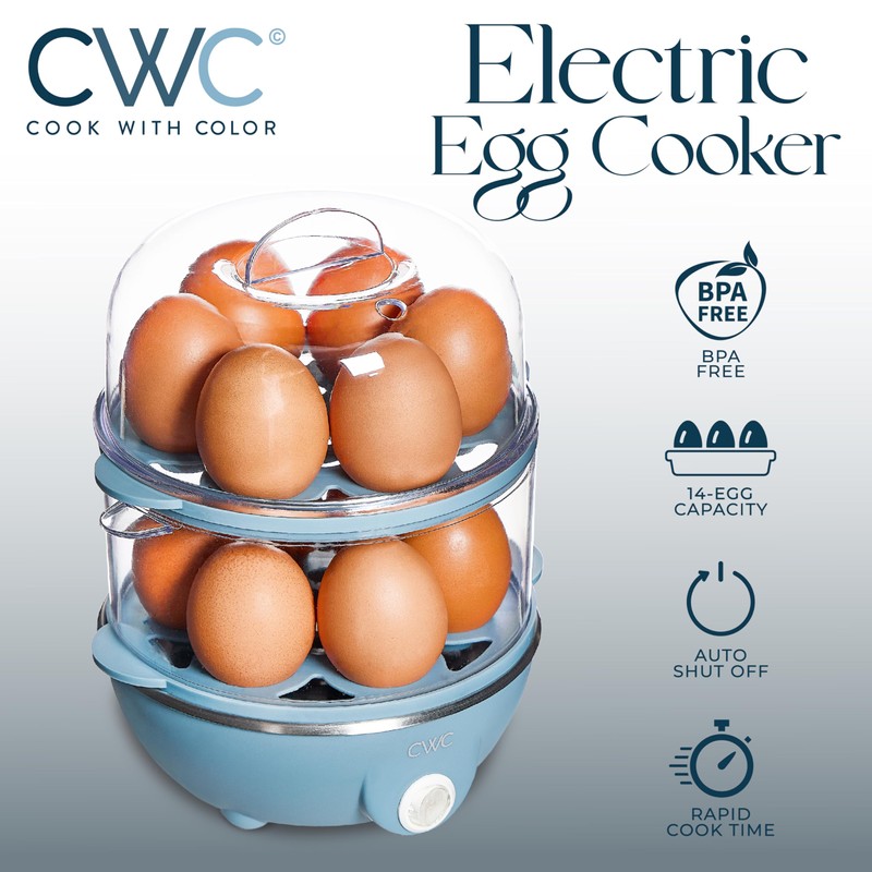 COOK WITH COLOR 350W Electric Double Layer Egg Cooker -