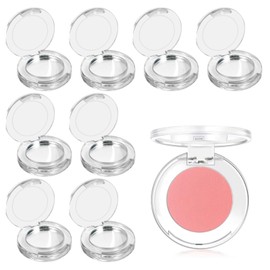 seimeinoki Eye Shadow Case, Empty 1 Color Storage, Round Makeup Palette, Set of 8, Transparent, Eyeshadow, Empty Case, Eye Shadow Palette, DIY Empty Palette, DIY 1 Slot, Eye Shadow Container Refill,