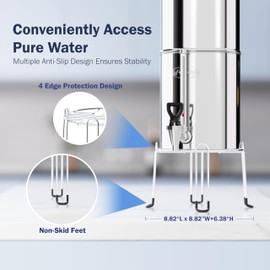 FRIZZLIFE Water Filter Stainless Steel Stand, with Rubberized Non-Skid Feet, Compatible with Berkey Water Filter System, G190, G210 Gravity-fed Water Filter System