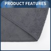 INFINAUTO Cleaning Cloths Towel,Car Drying Plush Cloth Absorbent Microfiber Grey,3pcs