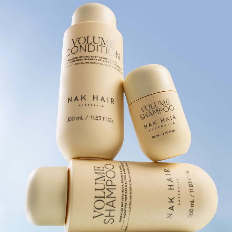 NAK Hair Volume Trio Bundle with Replends Creme Leave In