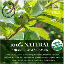 Akshit- Guava Leaf Tea, 75 Guava Tea Bags,100% Natural Guava Leaves Tea, Hojas de Guayaba, Non-GMO, No Additives, Sugar free, Promote Relaxation, 5oz