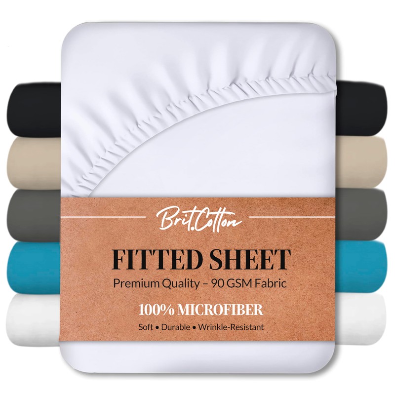 Brit Cotton Microfibre Fitted Sheet Super King 40cm/16inches Extra Deep
