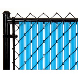 Ridged Slats Made in America Slat Depot Single Wall Bottom Locking Privacy Slat for 3', 4', 5', 6', 7' and 8' Chain Link Fence (8ft, Sky Blue)