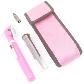 PRECISE CANADA: New Mini Fiber Optic Otoscope Light Pink (Pocket Size) ENT Set + 1 Extra Free Bulb New