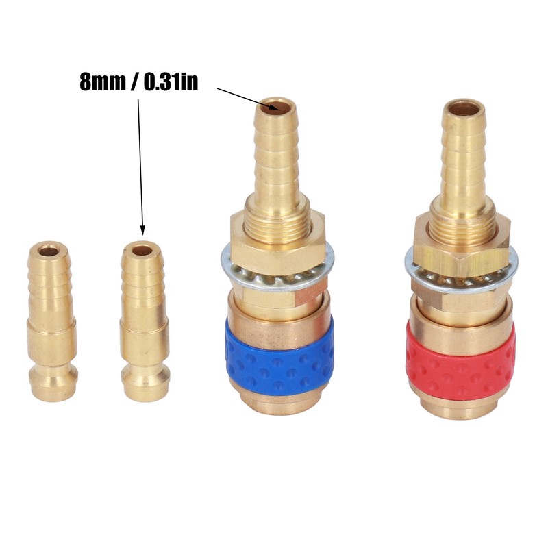 Welding Quick Connector Water Cooled Gas Adapter M8 Brass Fitting