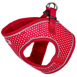Bunty Dog Harness X-Small Dog - Lightweight Durable Design, Breathable Comfy Padded Extra Small Dog Harness, Reflective Trim Puppy Harness - Easy Fit Hook Loop & Buckle - Polka-Dot