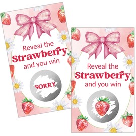 Haizct 50 Pack Reveal The Strawberry Theme Scratch Off Game, Scratch Card for Strawberry Baby Shower Decorations