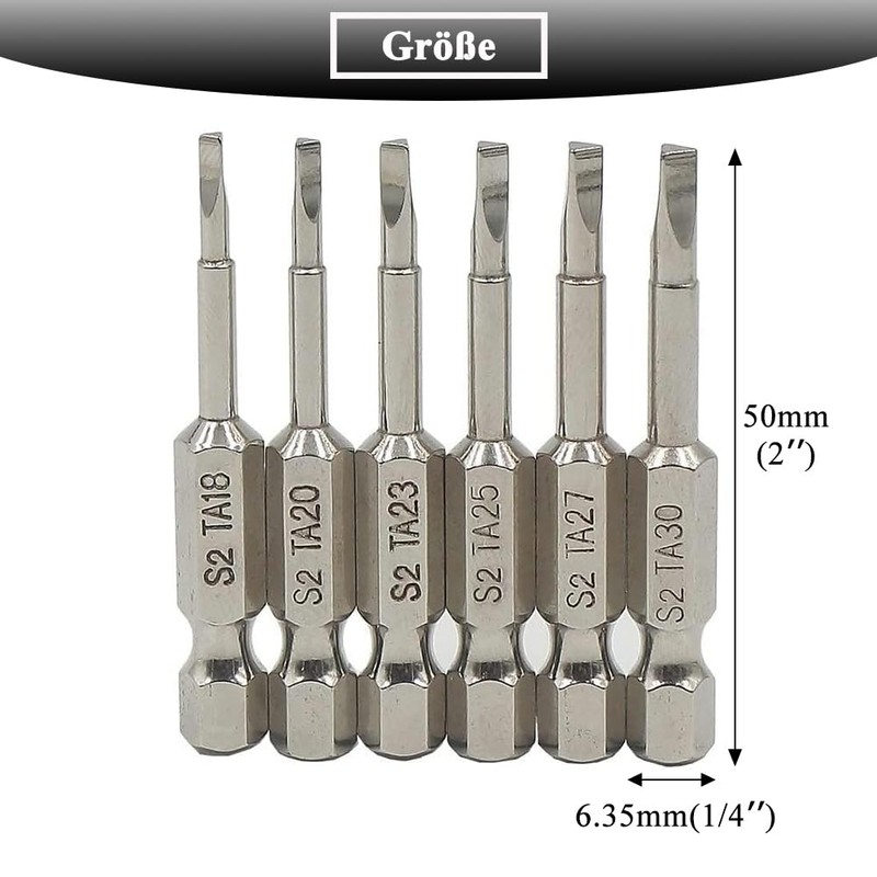 Teocpai 6 Pieces Triangle Screwdriver Bits, 50 mm Magnetic Triangle