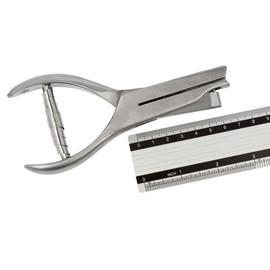 Labelident Labels Punch Pliers with Round Notch Shape - 3 mm Hole Size - Stainless Steel Notch Pliers for Test Badges, 48 mm Jaw Depth, Control Pliers