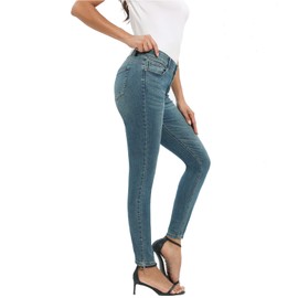 MetHera Women's Le Mel Classic Mid Rise Stretch Skinny Shaping Jegging Denim Jeans (8, Perfect Fade)