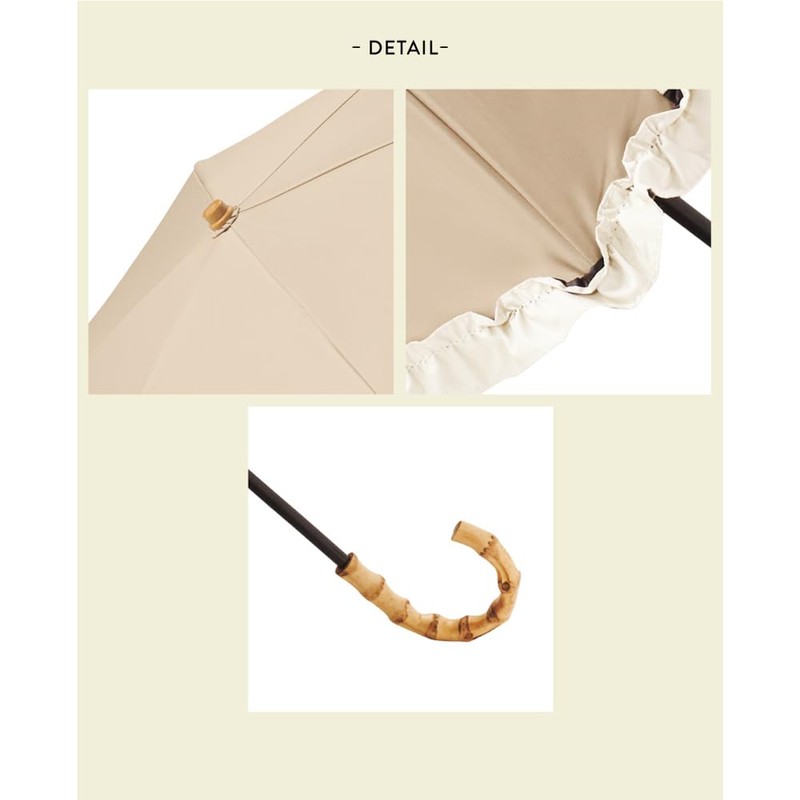 Bicause B-093835 Women's Folding Umbrella, Parasol, 19.7 inches (50 cm),