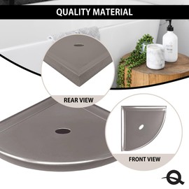 Questech 8" Corner Shower Shelf, Retrofit Shower Organizer for Tile Walls, Corner Caddy Soap Dish Bathroom Storage, Metro Flatback, Brushed Nickel Finish