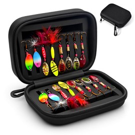 Forellen Spoon Set,Kunstköder Spinner Blinker Set,16x UV-Aktiv Forellenköder,Blinker Twist Angelköder Forellen Köder Angelzubehör für Hecht, Zander, Barsch, Forelle, mit Tasche 1.6g/2.5g/3g/3.5g/4g