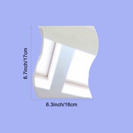 Bixzegg 12PCS Wavy Mirror Wall Stickers Decor, 3D Art DIY Home Decorative Acrylic Mirror for Home Living Room Bedroom Sofa TV Setting Wall Decoration Decor(6.3 * 6.7inches)…