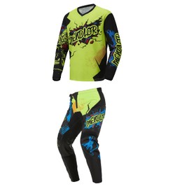 Motocross Jersey Pant Combo MX Gear Set Dirt Bike Enduro Off-road Riding Racewear Adult for Men Women (Jersey XL/Pants 36)