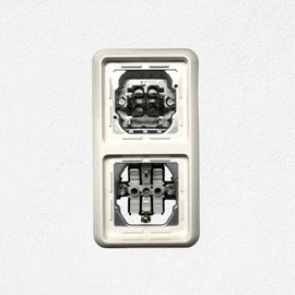 N&L Finesse Series Switch + Socket in 2-Way Frame, Flush-Mounted, Ultra White