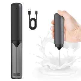 Soenglyun Rechargeable Milk Frother Handheld, Easy To Carry Small Mixer For Drinks, Electric Frother For Coffee, Latte, Cappuccino, Frappe Drink, Hot Chocolate, Black