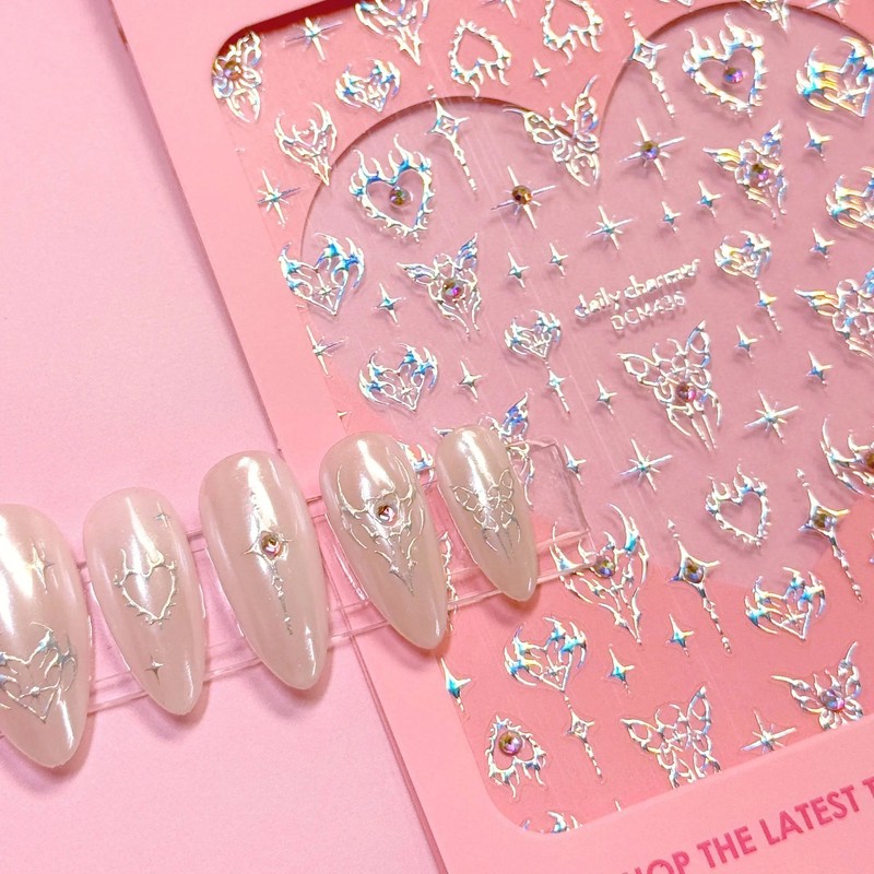 Daily Charme Bejeweled Nail Art Sticker Angelfire Flutter