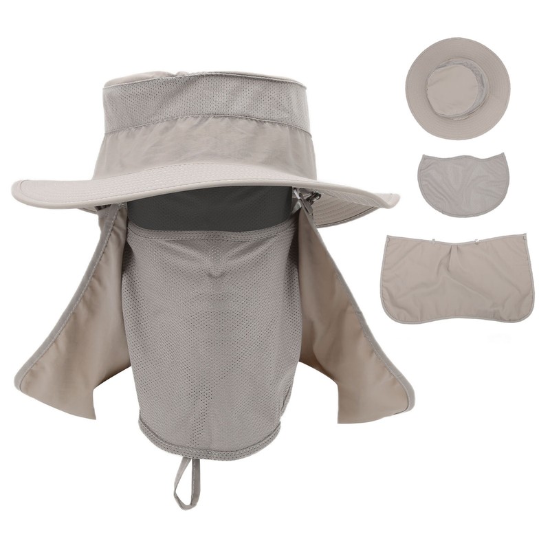 Fishing Hat Nylon Breathable Sun Protection Caps with Neck Flap