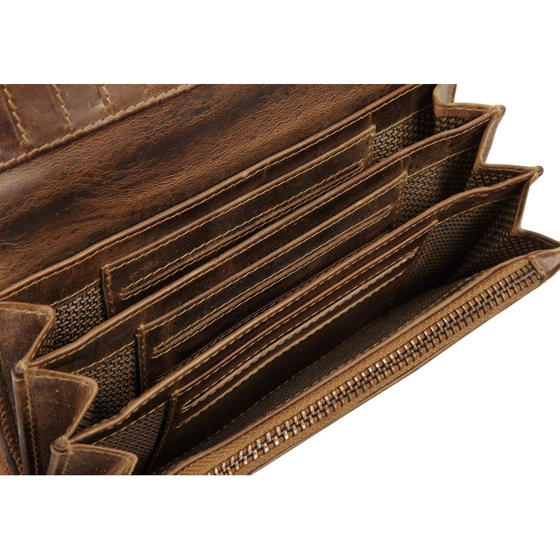 BAGAN Women's Wallet Genuine Leather Brown – 020797