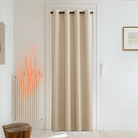 PONY DANCE Large Curtain - Curtains & Drapes 1 Panel Blackout Thermal Curtains for Living Room Bedroom Privacy Screen Heat Insulated, 66 in Width x 84 in Drop, Mocha, Eyelet Curtains