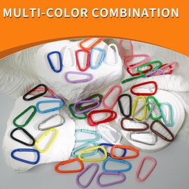 WTYONZEL 50Pcs Colorful Cute Carabiners Keychain Clip,D Spring Clip Aluminum Hook Accessories Snap Link Key Chain Ring Hook