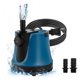 Small Fountain Pumps Submersible Outdoor 400 GPH 25W Small Water Pump To Remove, Water Drain Pump, Small Sump Pump Submersible With 2 Nozzles, Ideal for Aquarium Fish Tank