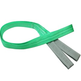 Duplex Polyester Webbing Lifting Heavy Duty Flat Cargo Sling Strap Anti-Cut and Anti-Abrasion Treatment Rigging Lifting Straps for Moving Storage 2T 1M Green