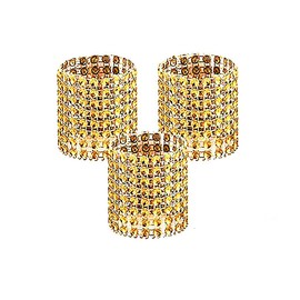 Napkin Rings, Bling Rhinestone Diamond Napkin Rings Buckles for Table Decorations, Wedding, Dinner,Party, DIY Decoration,Set of 100 (Gold-20 PCS)