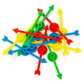 12-Pack of Arrow Game Spinners in 4 Rainbow Colors, 3 Arrows Per Color – Assorted Set of 4-inch Plastic Spinner Game Pieces for DIY Board Games, Replacement Pieces, Projects & Classroom Activities