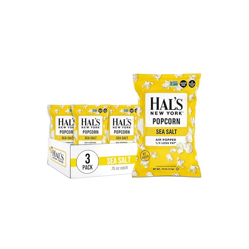 Hal's New York Popcorn, Sea Salt, 2.125 Oz (Pack of