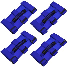 Danti Roll Bar Grab Handles Grip Handle for Jeep Wrangler JK JL YJ TJ Sports Sahara Freedom RubiconX Unlimited Gladiator JT 1955-2025 Interior Accessories (Blue,4pcs)