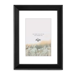 Hama Rise Picture Frame 20 x 30 cm (with Mount Picture Format 13 x 18 cm, Wooden Frame, for Portrait Format, for Landscape Format, for Standing or Hanging, Reflective Glass) Black