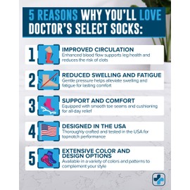 Doctor's Select 3 Pairs Plus Size Compression Socks Wide Calf | Bamboo Viscose Knee High Socks for Circulation Support | Wide Calf Compression Socks | Pink, Navy, Light Grey (Polkadots)