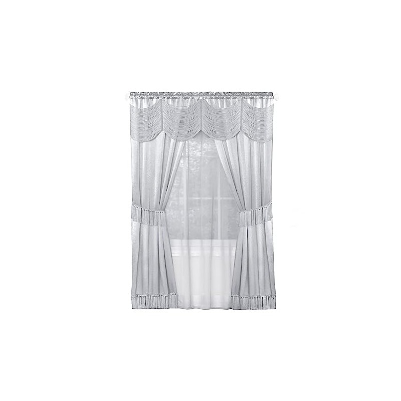 Halley Window Curtains, 6-Piece Set - 56 Inch Width, 63