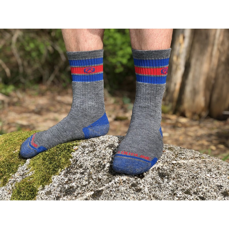 CloudLine Merino Wool Retro Hiking Socks - Medium White/Teal