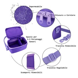 Faba Storyteller Bag with Compartment for 1-2 FABA Italian Sound Figures, Carry Bag for Storytellers Children 0 to 6 Years and Stories Rhymes, Songs Figures, Purple