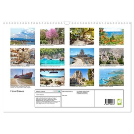 I love Greece (Wandkalender 2026 DIN A3 quer), CALVENDO Monatskalender: Motive einer Reise durch Griechenland (CALVENDO Orte)