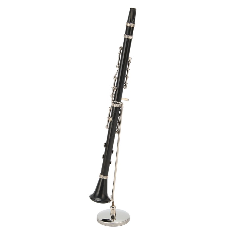Miniature Clarinet Replica with Stand and Case Musical Instrument Model