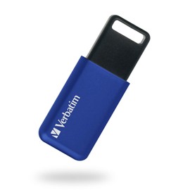 Verbatim USB SLM128GBV1 128GB USB 3.1 (Gen1) Slide Type USB Flash Drive with Strap Hole, Blue