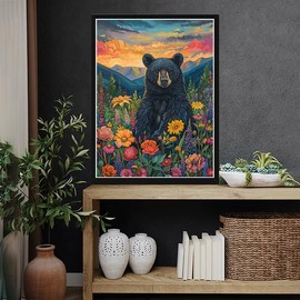VAIIEYO 5D DIY Diamond Art Kits for Adults Bear, Diamond Painting Animal, Paint by Numbers Full Drill Round Rhinestone Craft Canvas for Home Wall Decor Gift 12x16 inch-10