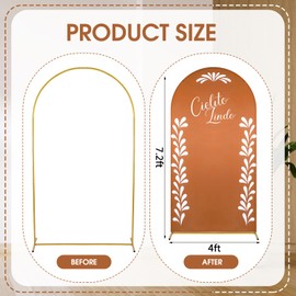 FuWeave Mexican Talavera Arch Stand Covers Wedding Cielito Lindo Backdrop Round Top Arch Cover Fabric for Mexico Party Baby Shower Stand Decoration 4 x 7ft