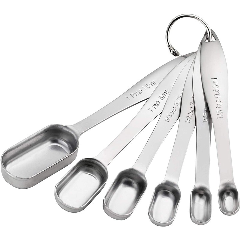 LOKIPA Heavy Duty Stainless Steel Metal Measuring Spoons for Dry