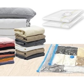 Vacuum Storage Bags Space Saving for Clothes, Bedding, Pillows, Reusable - Choose Size and Quantity (Large (80x60cm), Pack of 2)