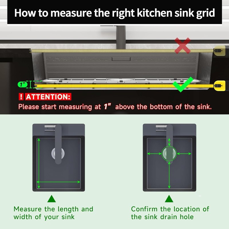 2Pack Stainless Steel Kitchen Sink Grid,13.2" x 11.6" x 1.2"