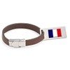 Martinique Flag Leather Luggage Tag Steel Engraved Text