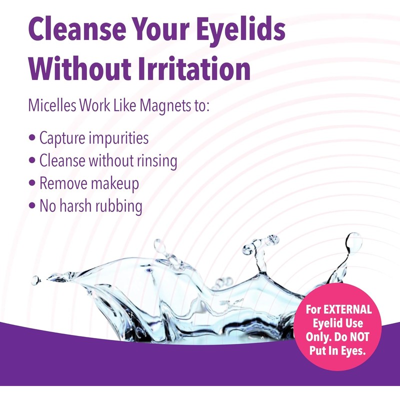 iVIZIA Limpiador Micelar De Párpados 3.4 Oz, Para Párpados Sensibles,