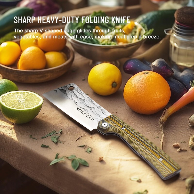 ROEDEER Heavy Folding Chef Knife, Portable Kitchen Knife, Ultra Sharp
