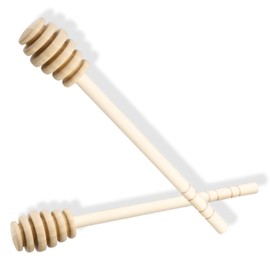 Vanyibro 2PCS Rustic Wooden Honey Dippers,16CM Cherry Tree Wood Honey Spoon Set for Drizzling Honey